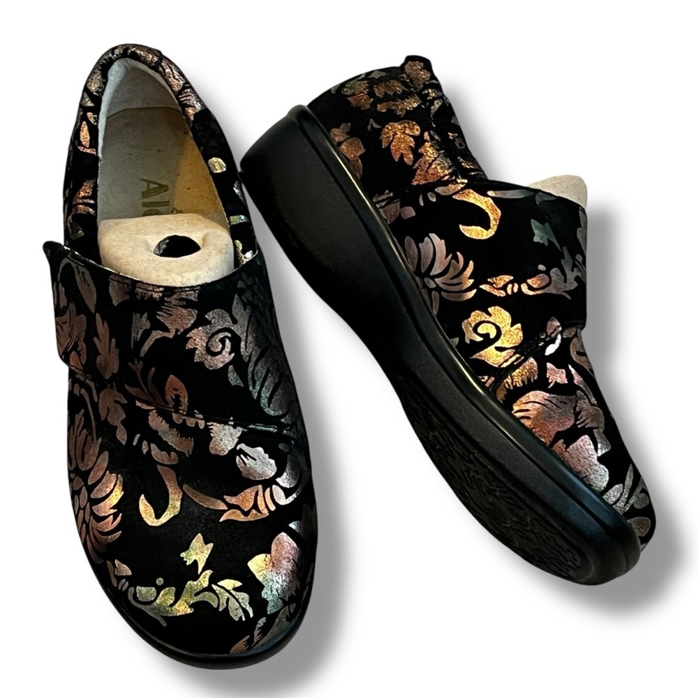 Alegria Lauryn Shoes Regal Copper Metallic Floral Artsy Comfort Leather EU 36